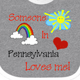 thumbnail image 4 of Inktastic Someone in Pennsylvania Loves Me Boys or Girls Baby Bib, 4 of 4