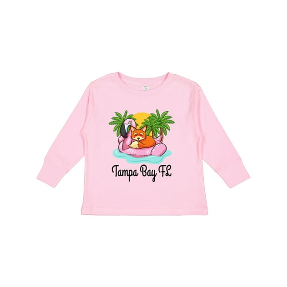 Inktastic Tampa Bay Florida Flamingo Girls Long Sleeve Toddler T-Shirt