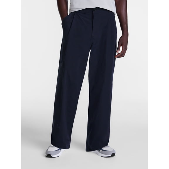 Avia Men's Pleated Wide-Leg Athletic Pants, Relaxed Fit, Darkest Navy, Size 38