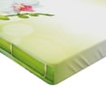 thumbnail image 2 of Ambesonne Spa Themed Fitted Sheet, Calm Orchids Branches, Twin Size, White Green, 2 of 3