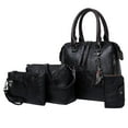 thumbnail image 4 of TISHITA Ladies Tote Shoulder Handbag PU Leather Work Bag Briefcase Streetwear Purses Set Black, 4 of 8