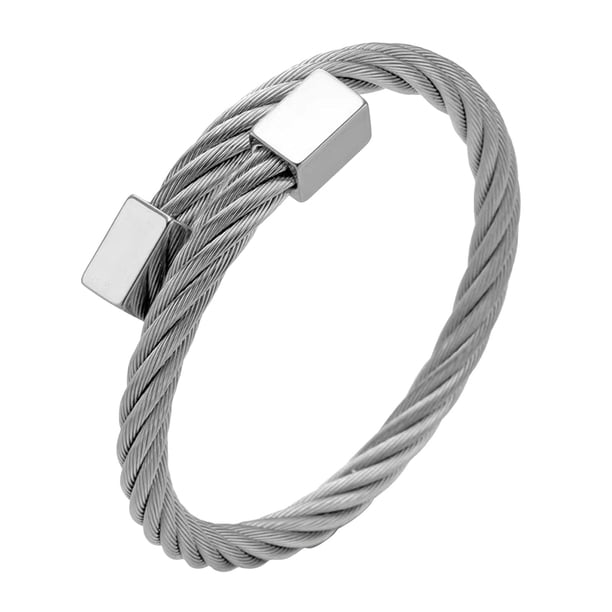 Pulsera de acero de aleación de titanio con detumescencia, abierta, para hombres y mujeres.