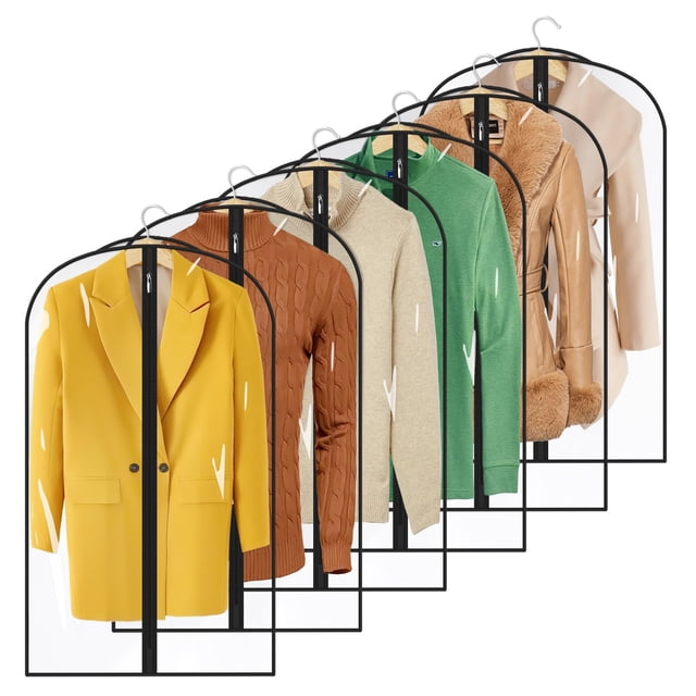 Bolsa para ropa MISSLO, totalmente transparente, para colgar ropa, 40 x 60 cm, paquete de 6