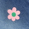 thumbnail image 5 of KAUOD Teen Girls Flower Graphic Jeans Washed Vintage Straight Denim Pants Kids Cute High Waist Wide Leg Retro Trousers, 5 of 9