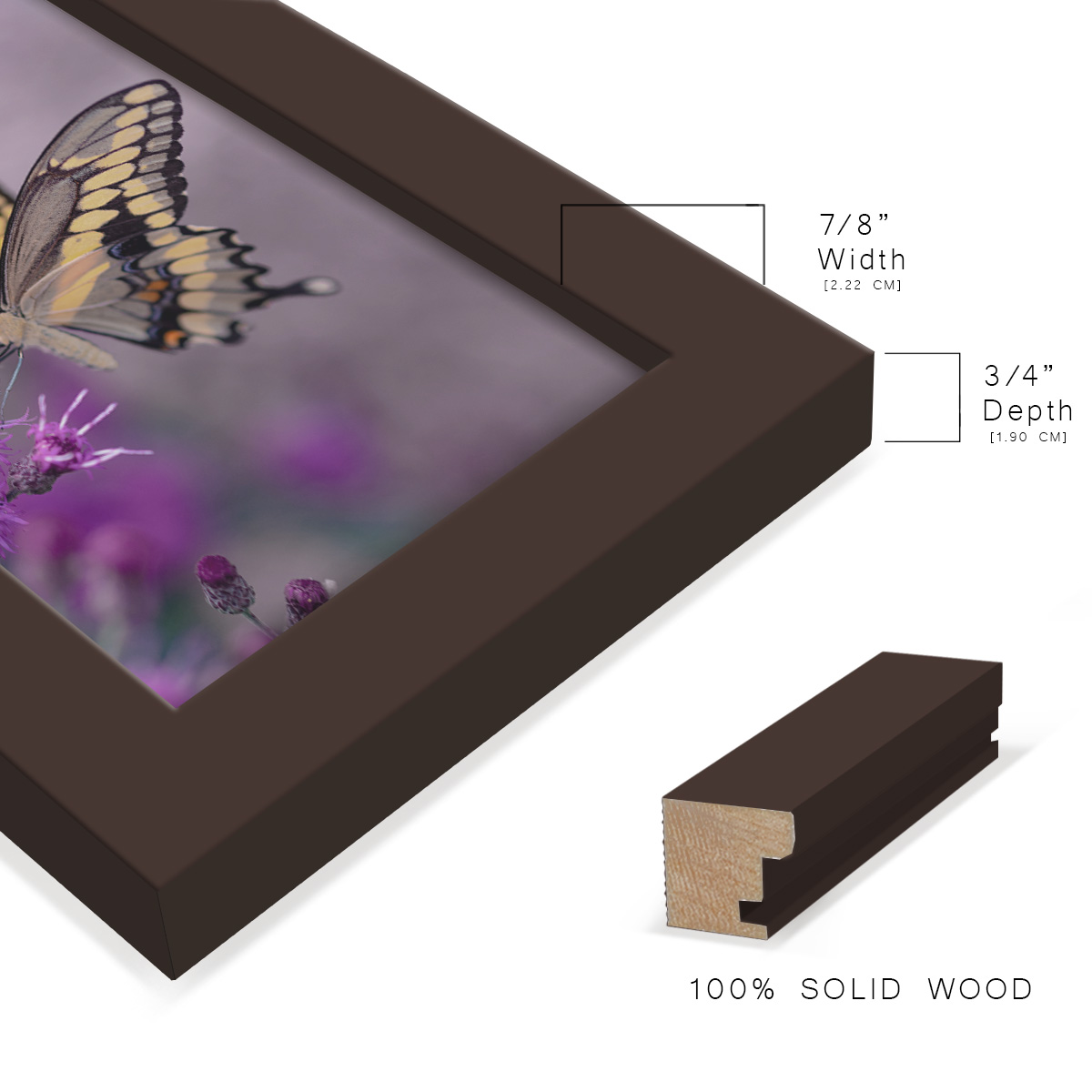 Modern 4 in. x 6 in. Brown Picture Frame (Set of 4)