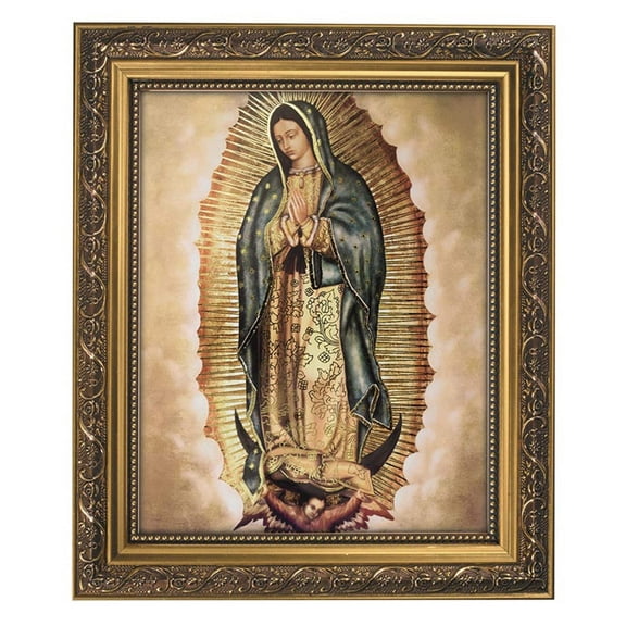 Gerffert Christian Wall Decor Ornate Gold Framed Artwork, 11 x 13-Inch, Our Lady of Guadalupe