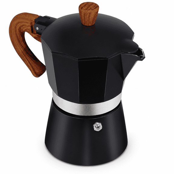 Black 3 Cup Aluminum Stovetop Espresso Moka Pot Coffee Maker