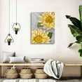 thumbnail image 2 of Sunflower Wall Art Bathroom Decor Yellow Flower Canvas Wall Art Sunflower Pictures Wall Decor Floral Prints Painting Framed Artwork for Bedroom Living Room Home Office Decoration,Ready to Hang 12"x15", 2 of 6