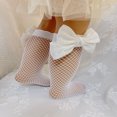 thumbnail image 3 of JUNWELL Toddler Girls Bow Decor Fishnet Socks, 3 of 7