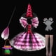 thumbnail image 3 of Disfraz de bruja de Halloween para niña, vestido de tutú con luz LED, vestido de carnaval, fiesta con sombrero, Cosplay de vampiro, ropa para niños de 2 a 10 años, 3 of 5