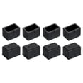 thumbnail image 1 of Protectores de piso para patas de silla Uxcell, 8 paquetes 40mm (1.57") tapas de cubiertas de patas de silla de PVC y fieltro negro, 1 of 7