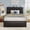 Black, variant on Bolvdo Bed Frame with Leather Upholstered Headboard, Lockable Storage, Queen Size, Black