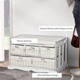 thumbnail image 4 of HOMCOM Wooden Shoe Bench with Cushion, Entryway Bench with 5 Removable Storage Baskets for Entryway, Living Room, Cream White, 4 of 9
