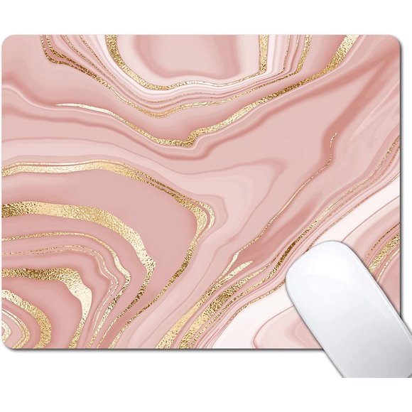 Gold Marble Stripes Pattern Mouse Pad Anti-Slip Rubber Base Wireless Mouse Pads for Laptop Stylish Desk Accessory