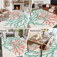 thumbnail image 5 of Teal Red Coral Area Rug 5x8 FT, Non Slip Bedroom Throw Carpet, Summer Ocean Nautical Coastal Rustic Burlap Washable Soft Floor Carpet Non-Shedding Rug for Living Room Nursery Dorm Office, 5 of 9