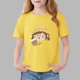 thumbnail image 2 of Piuwrlz Yellow Short Shirts Sleeve Teen Girls Graphic T-Shirts Crew Neck Pullover Yellow Size 12-13 Years, 2 of 7