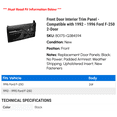 thumbnail image 2 of Front Door Interior Trim Panel - Compatible with 1992 - 1996 Ford F-250 2-Door 1993 1994 1995, 2 of 4