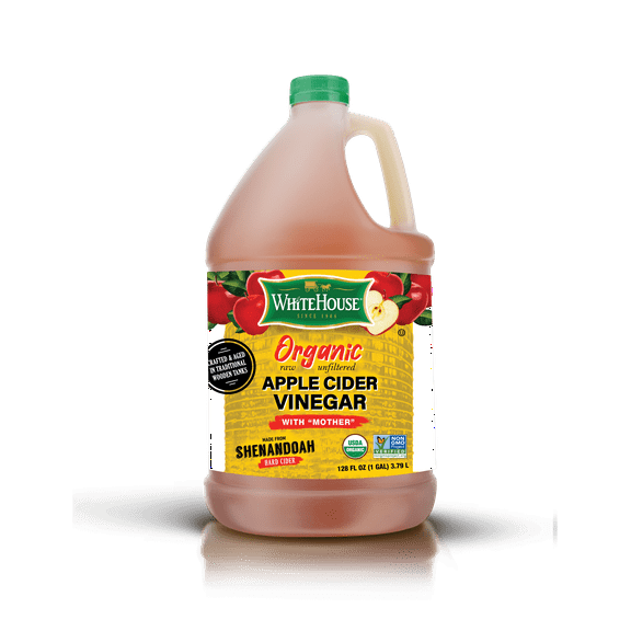Whitehouse Organic, Raw Unfiltered, Apple Cider Vinegar with Mother, 128 fl. oz (1 gal)
