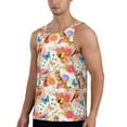 thumbnail image 2 of Lsque Flowers And Birds Watercolor Pattern Mens Tank Tops Muscle Athletic Quick Dry Sleeveless Workout Fitness T Shirts Beach Tank Top, Loose-fit Sleeveless Shirt for Men-XX-Large, 2 of 7