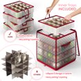 thumbnail image 2 of Hearth & Harbor Small Christmas Ornament Storage Box - Fits up to 64 Holiday Ornaments - Red Plastic Cube, 2 of 7