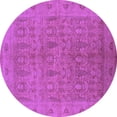 thumbnail image 1 of Ahgly Company Indoor Round Oriental Purple Traditional Area Rugs, 6' Round, 1 of 4