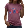 thumbnail image 2 of Short Sleeve USA Patriotic Shirts for Women 4th of July America Stars Stripes Flag Graphic Tops Summer Tee, 2 of 7