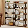 thumbnail image 1 of Costway 2 PCS 5-Tier Bookshelf Open Bookcase with Anti-Tipping Kit Storage Unit for Bedroom Rustic Brown & Black, 1 of 9