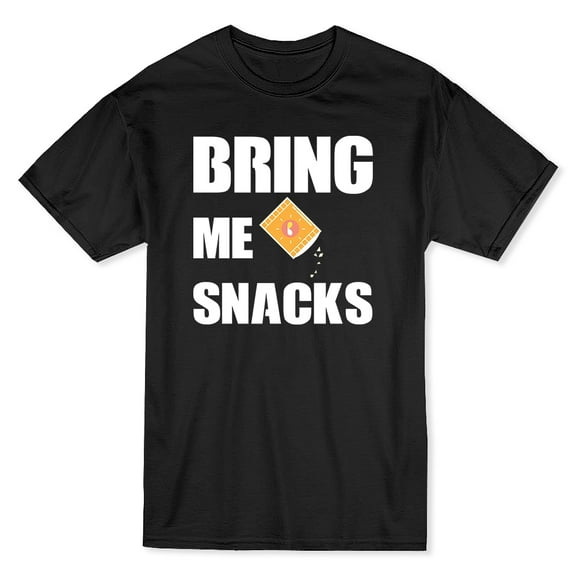 Bring Me Snacks Funny Foodies Men Black T-Shirt, Male Large