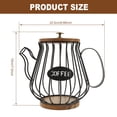 thumbnail image 2 of Tzdxfgl Coffee Pod Holders Basket with Wood Lid, Large Capacity K Cup Holder for Counter, Black Pot, 2 of 9
