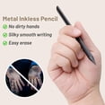 thumbnail image 4 of 3pc Metal Inkless Pencil, Erasable Infinity Pencil, Reusable Everlasting Pencil for Writing, Drawing, Drafting, Sketching, Home Office School Supplies (Black), 4 of 6