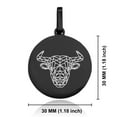 thumbnail image 2 of Stainless Steel Geometric Polygon Bull Animal Round Medallion Keychain Circle Ring, 2 of 2
