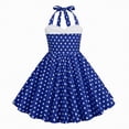 thumbnail image 1 of gdxvjhbj Robe Fille Robes pour Fille Manches à Volants à Étages Évasée en A Mignonne Décontractée Robe d'Été Taille 9-10 (Bleu, 9-10 Ans), 1 of 6
