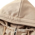 thumbnail image 3 of gbyLJF Men's Full-zipper Hoodie Jacket Thick Long Sleeve Drawstring Work Jacket Regular Fit Solid Color Top with Pockets, 3 of 7