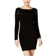 thumbnail image 1 of Vestido ajustado con ribete de lentejuelas Jump Apparel para mujer negro, 1 of 1