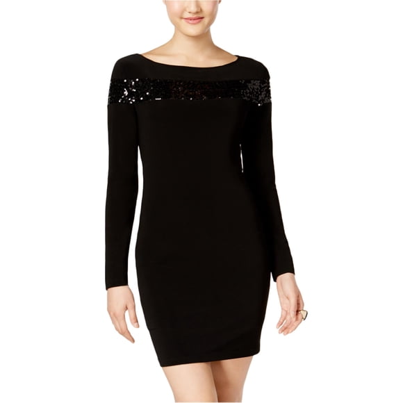 Vestido ajustado con ribete de lentejuelas Jump Apparel para mujer negro