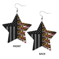 thumbnail image 2 of Leather Star Hook Earrings America Maryland Flag Print Earring Dangle Drop Earring For Women, 2 of 6