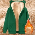 thumbnail image 7 of Bibifish Womens Jackets Cozy Solid Color Zip Up Coats With Cute Cat Ear Hooded Winter Warm Fleece Lined Streetwear Jackets With Pockets, 7 of 7
