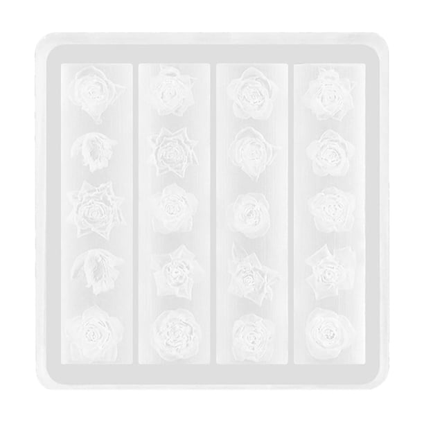 Uñas Accesorios Molde Silicona 3D Perla Cadena Diseño DIY Manicura Plantilla con Patrones Resina Artesanía Herramienta Cake Icing Silicona Mini Silicona Hojas Flor Animales Plantilla