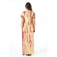 thumbnail image 3 of Riviera Sun Casual Short Sleeve Maxi Dress with Side Slit 21771-CHR-L (Burgundy / Beige, 2X), 3 of 3
