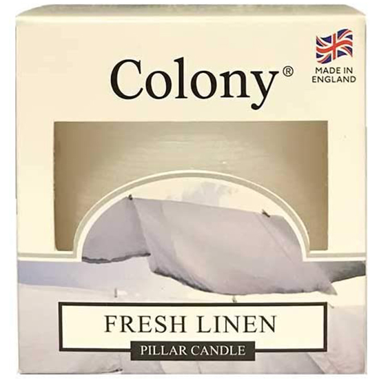 Wax Lyrical Fresh Linen Scented Pillar Candle Colony Collection Made in