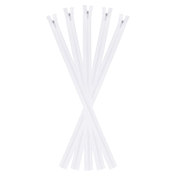 Uxcell Invisible Zippers, 5Pcs 18 inch Nylon Hidden Sewing Zippers for Sewing DIY Handmade, White