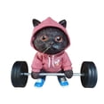 thumbnail image 2 of Cartoon Cat Statue Creative Figurine Fitness Escultura Gato Resina Levantamiento Pesas para Mujeres La Oficina Del Escritorio, 2 of 9