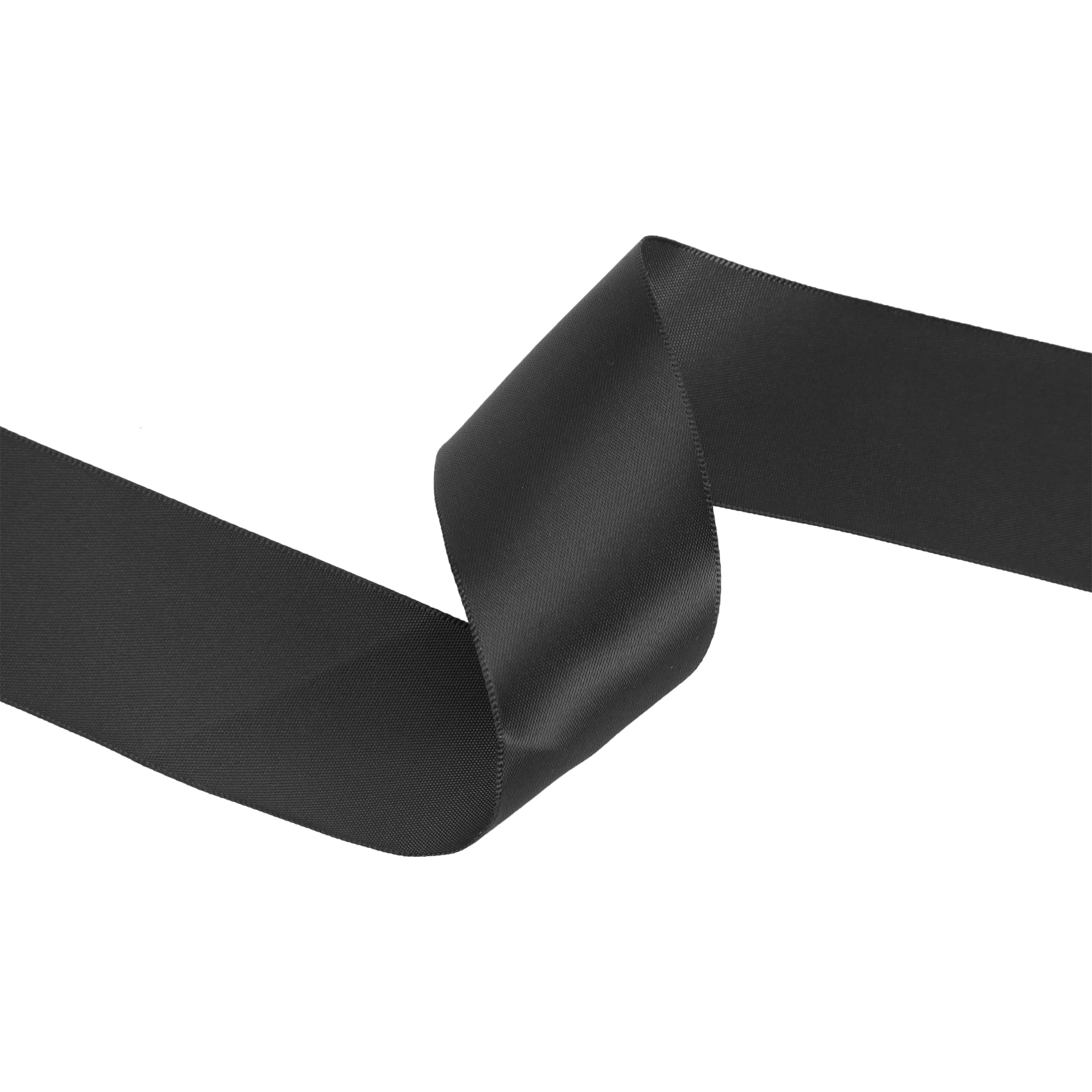 LaRibbons 1 1/2" Black Single Face Satin Ribbon, 50 Yard