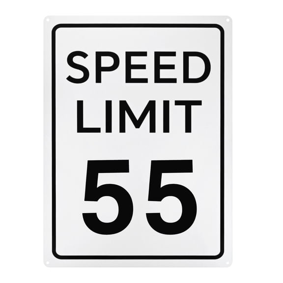 Uxcell Speed Limit 55 MPH Sign 16" x 12" Aluminum Weather Resistant Traffic Sign