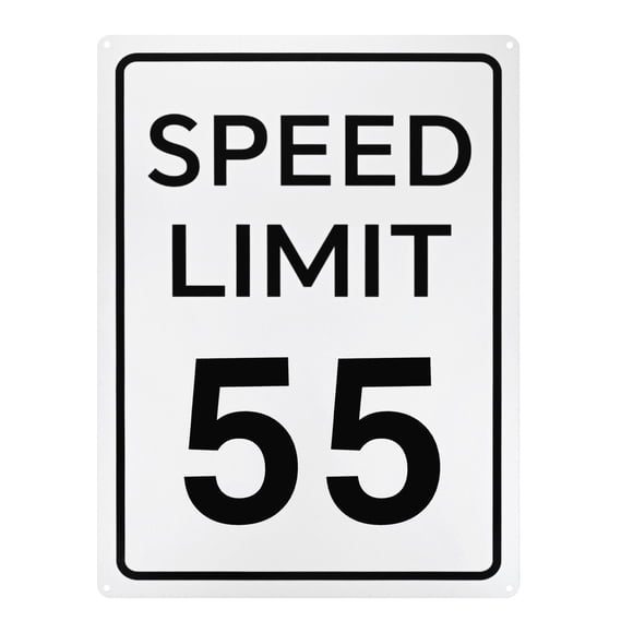 Uxcell Speed Limit 55 MPH Sign 16" x 12" Aluminum Weather Resistant Traffic Sign