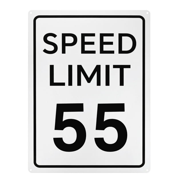 Uxcell Speed Limit 55 MPH Sign 16" x 12" Aluminum Weather Resistant Traffic Sign