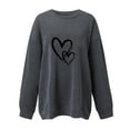 thumbnail image 3 of Wycnly Womens Valentine's Day Sweatshirt Womens Oversized Sweatshirts Ladies Girls Fashion Heart Graphics Print Pullover Tops Spring Loose Long Sleeve Crewneck Sweatshirt Sweater, 3 of 3
