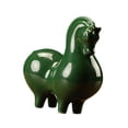 thumbnail image 1 of Estatua de caballo verde, figura de caballo de cerámica, decoración creativa para sala de estar., 1 of 9