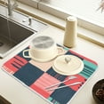 thumbnail image 2 of Yayeee Dish Drying Mat for Kitchen Counter 16" x 18" Microfiber Super Absorbent Coffee Decorative Pad, Red Teal Plaid, 2 of 9