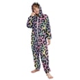 thumbnail image 5 of Soft Big Kids Onesie Pajamas Cozy Loose-Fit Jumpsuits for kids with Pockets for Christmas Lounge & Play Rainbow Colors Leopard Print, 5 of 8